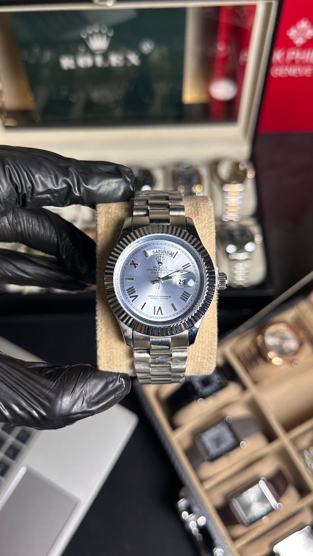 ROLEX ROMAN DIAL SKY BLUE