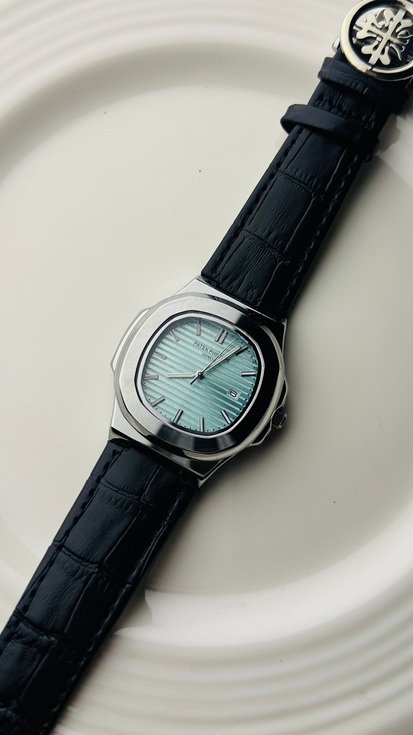 PATEK PHILLIPE BLUE , PREMIUM LEATHER WATCH
