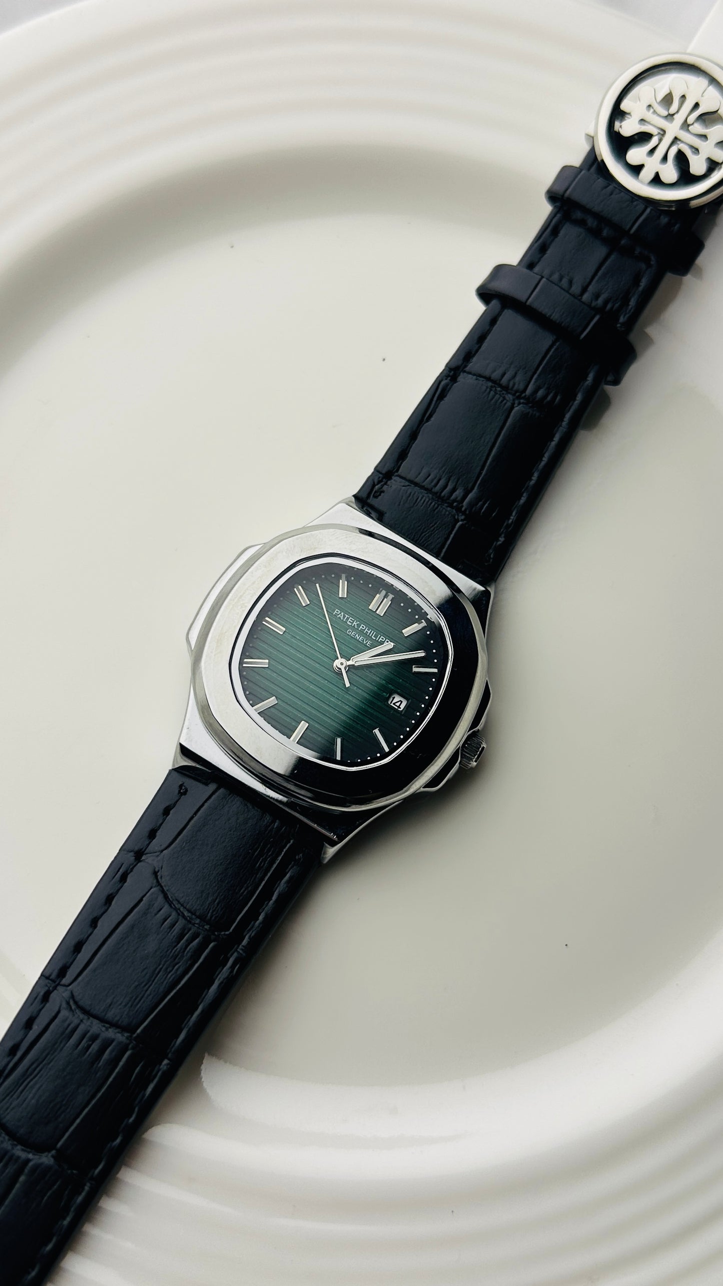 PATEK PHILLIPE GREEN , PREMIUM LEATHER WATCH
