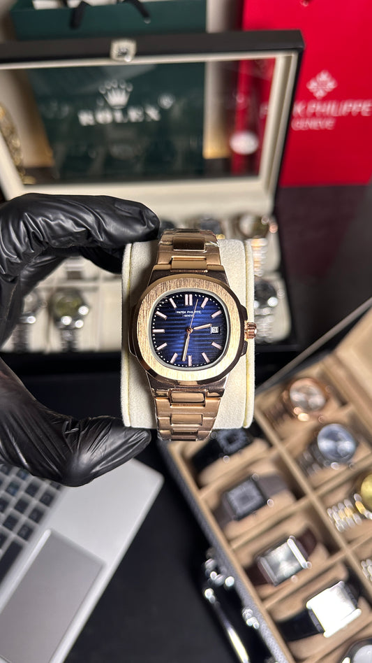 PATEK PHILIPPE ROSE GOLD WITH BLUE DIAL